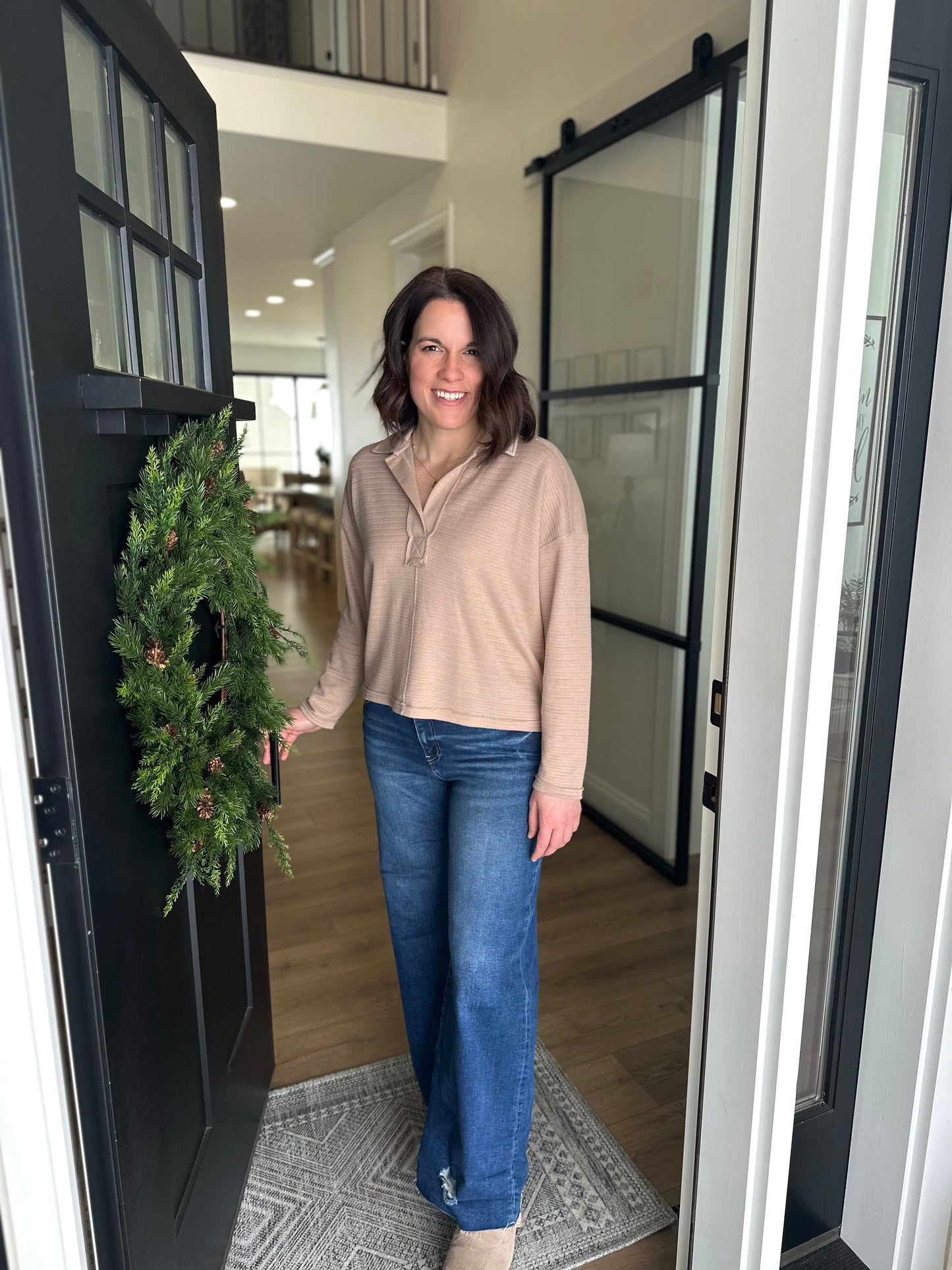 Risen Tignall High Rise Crop Wide Cuff Jeans