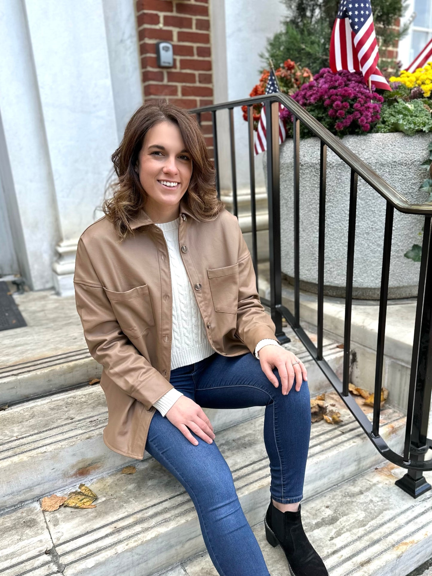 Lubbock Faux Leather Shacket