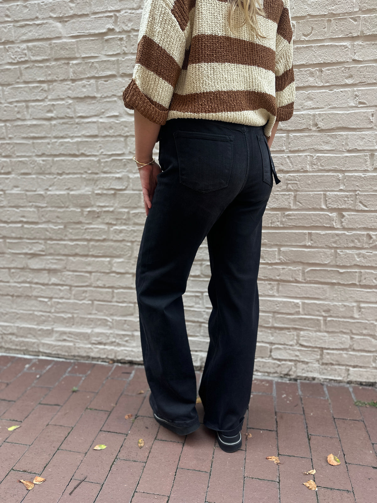 Risen Green Bay Tummy Control High Rise Wide Leg Jeans