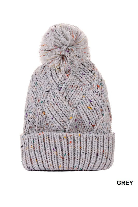 Speckled Pom Beanie