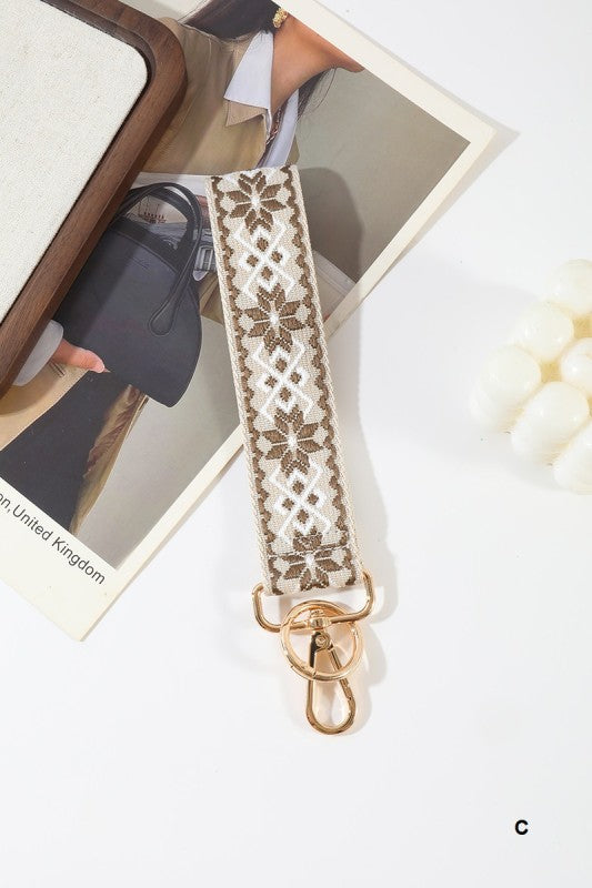 Jacquard Weave Wristlet Keychains