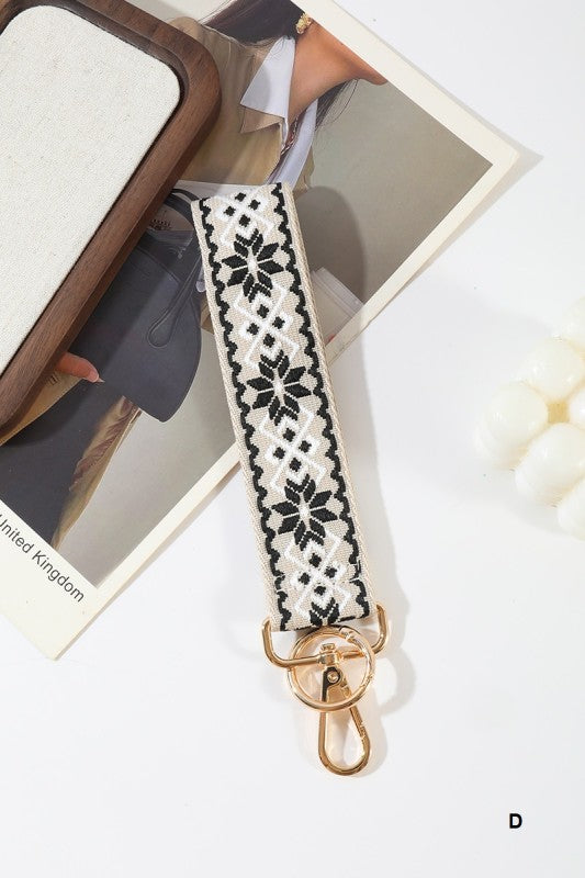 Jacquard Weave Wristlet Keychains