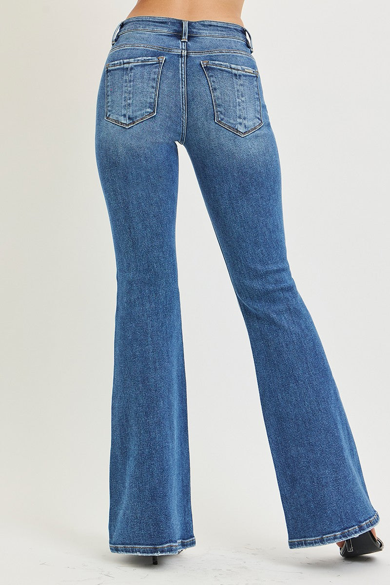 Risen Madison Tummy Control Mid Rise Flare Jeans