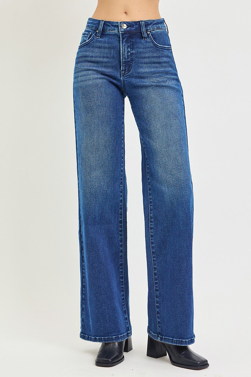 Risen Bratton Tummy Control High Rise Wide Leg Jeans