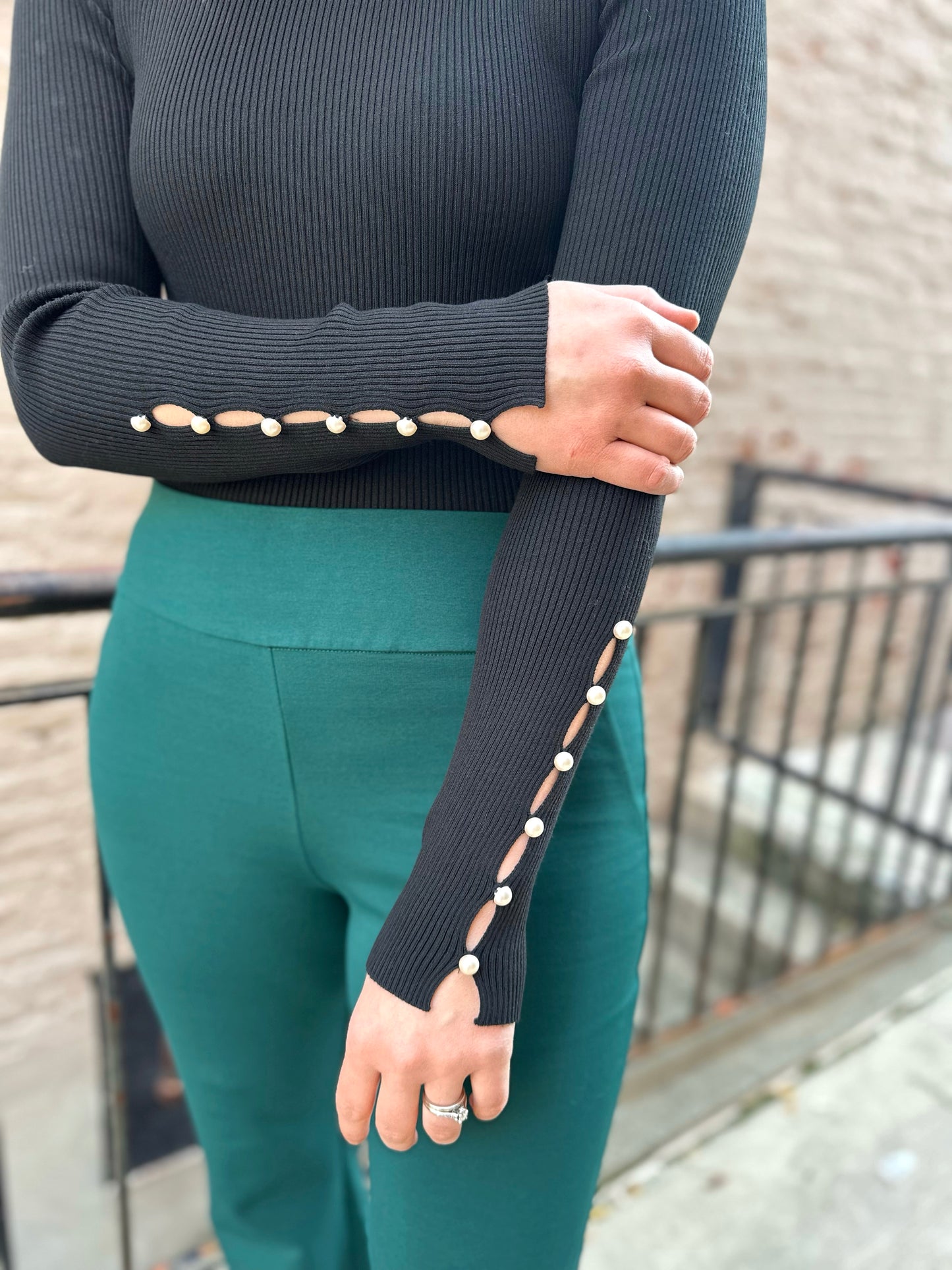 Wallula Pearl Cutout Sweater