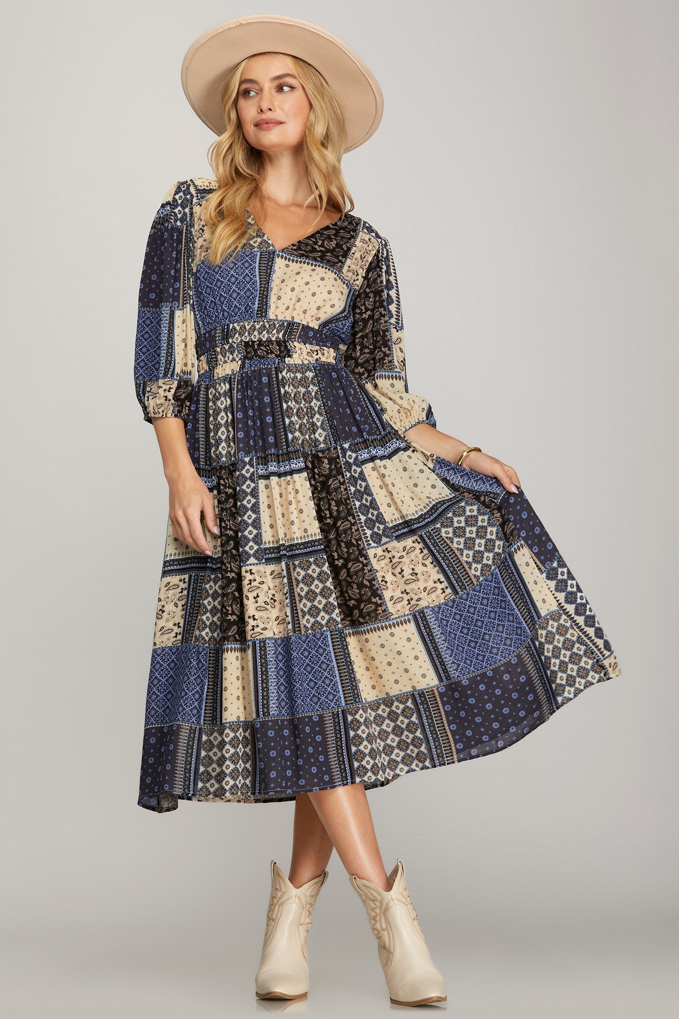 Oak Springs Plaid Patch Dress