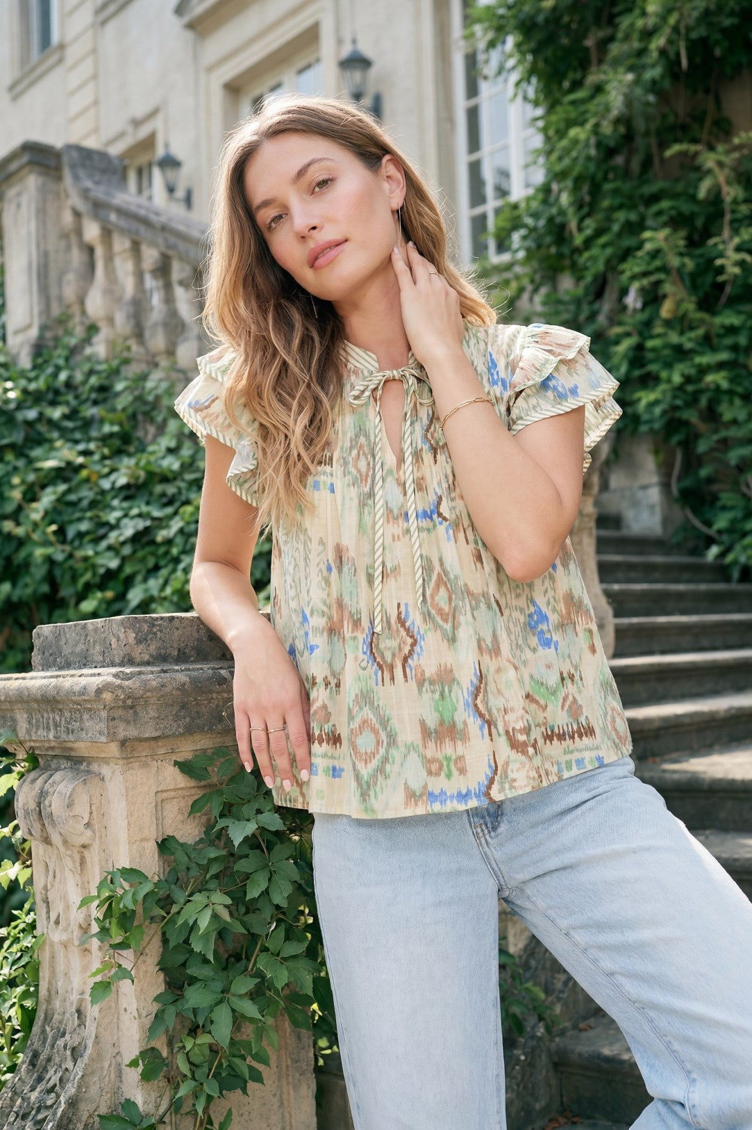 Elfrida Ruffle Sleeve Top