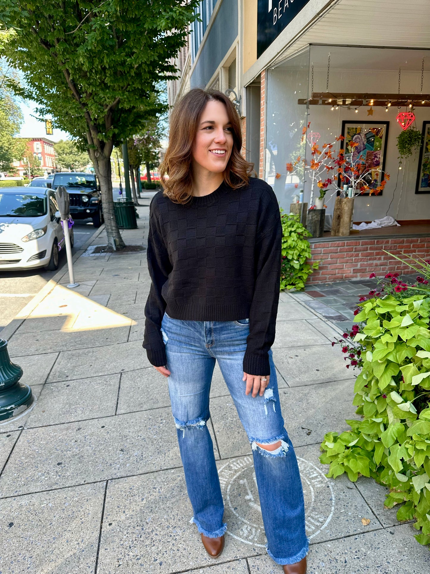 Huntley Square Texture Sweater