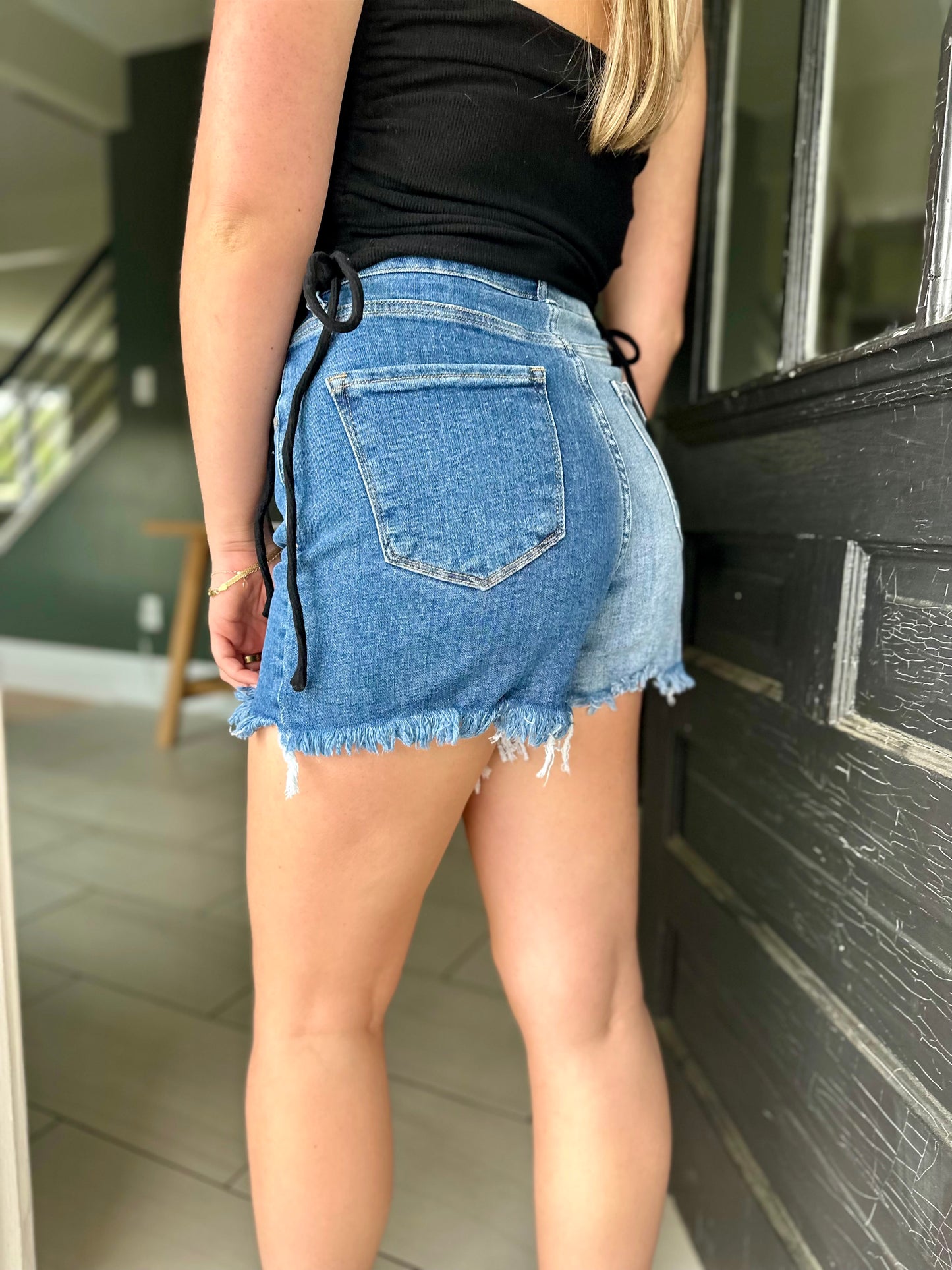 Risen High Rise Two Tone Shorts