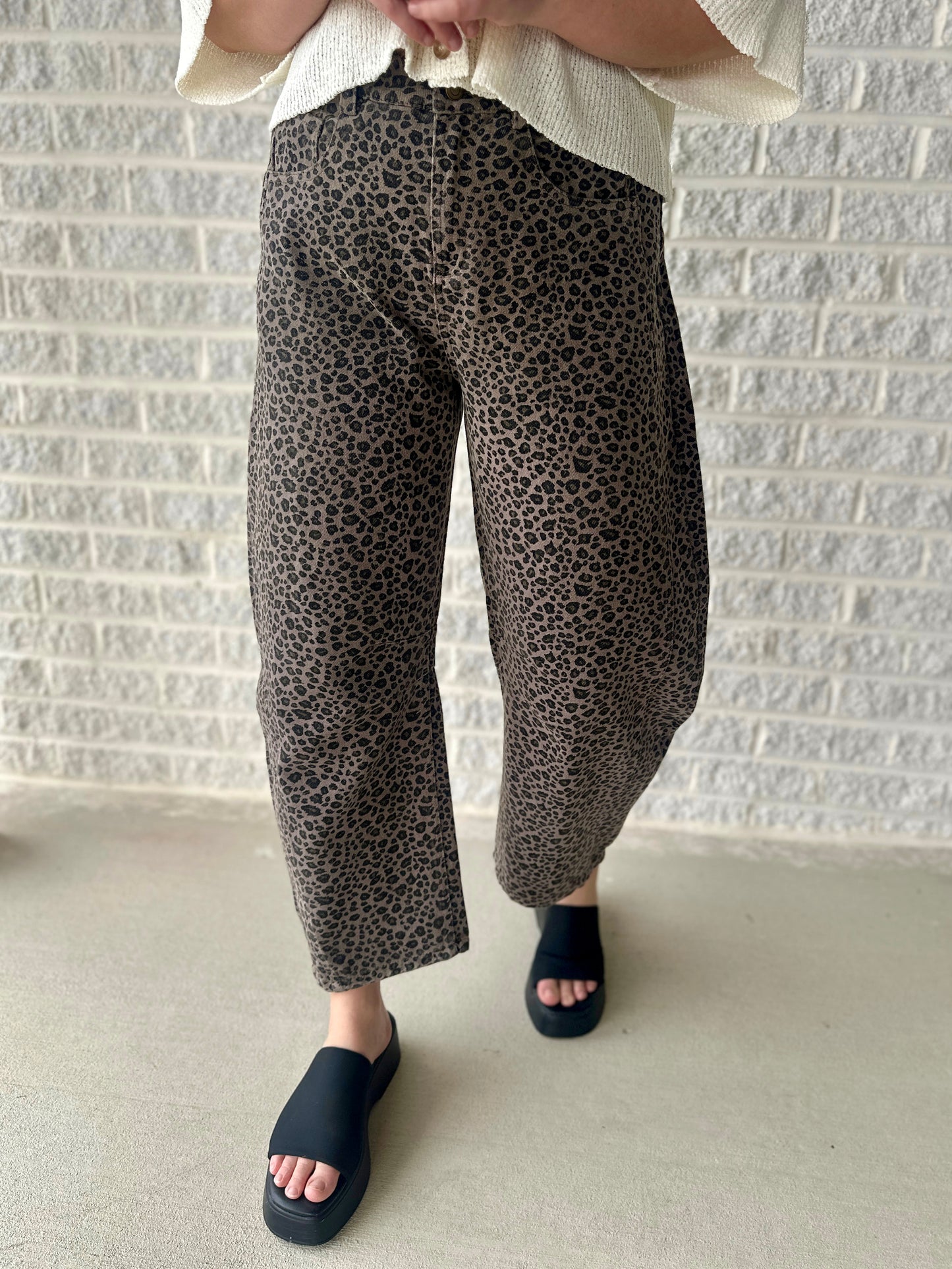 Beatrice Barrel Leg Leopard Pants