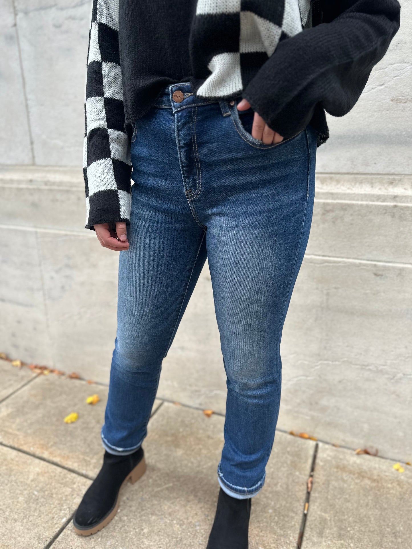 Risen Lago High Rise Straight Jeans