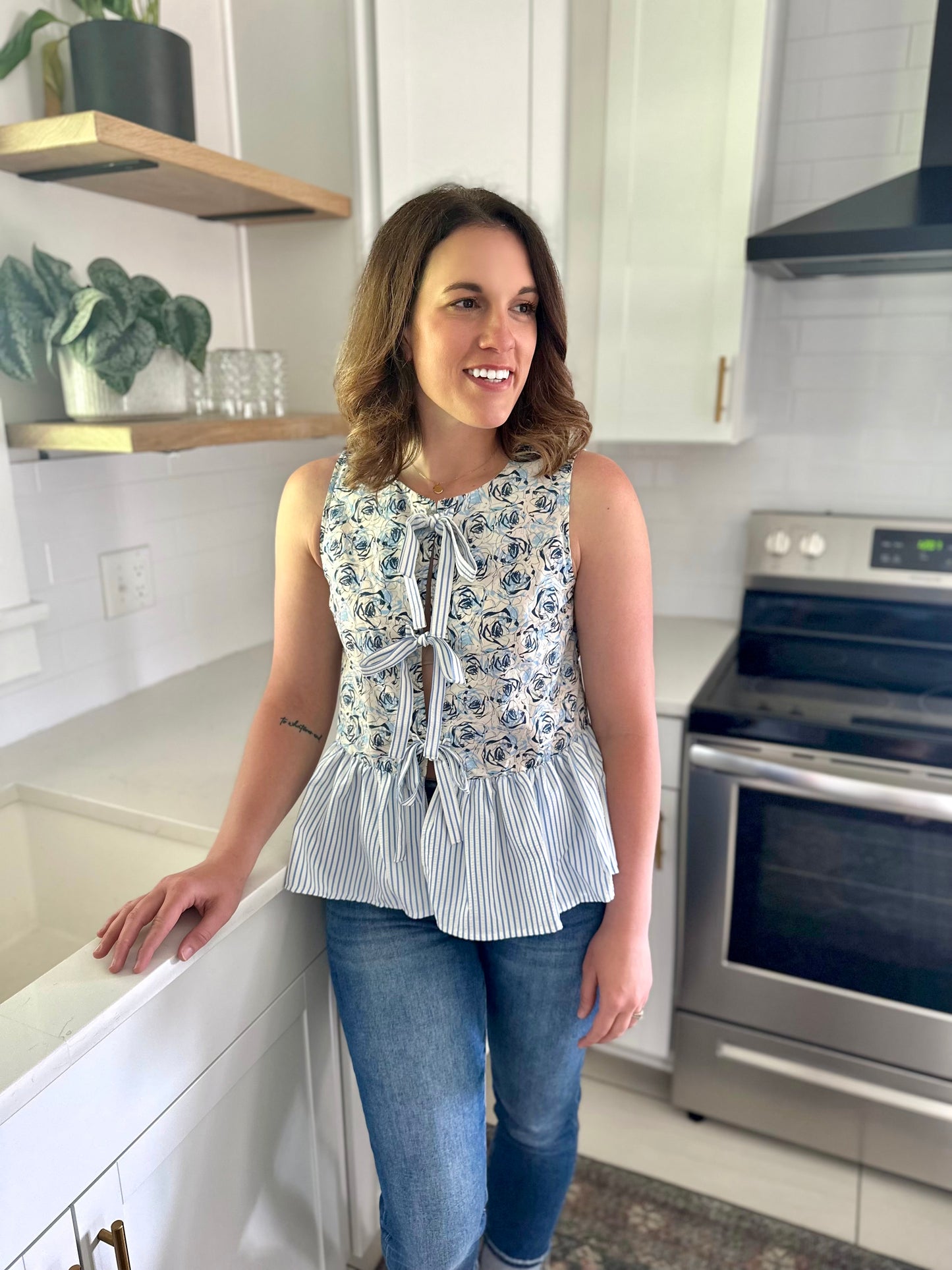 Burlington Floral Tie Top