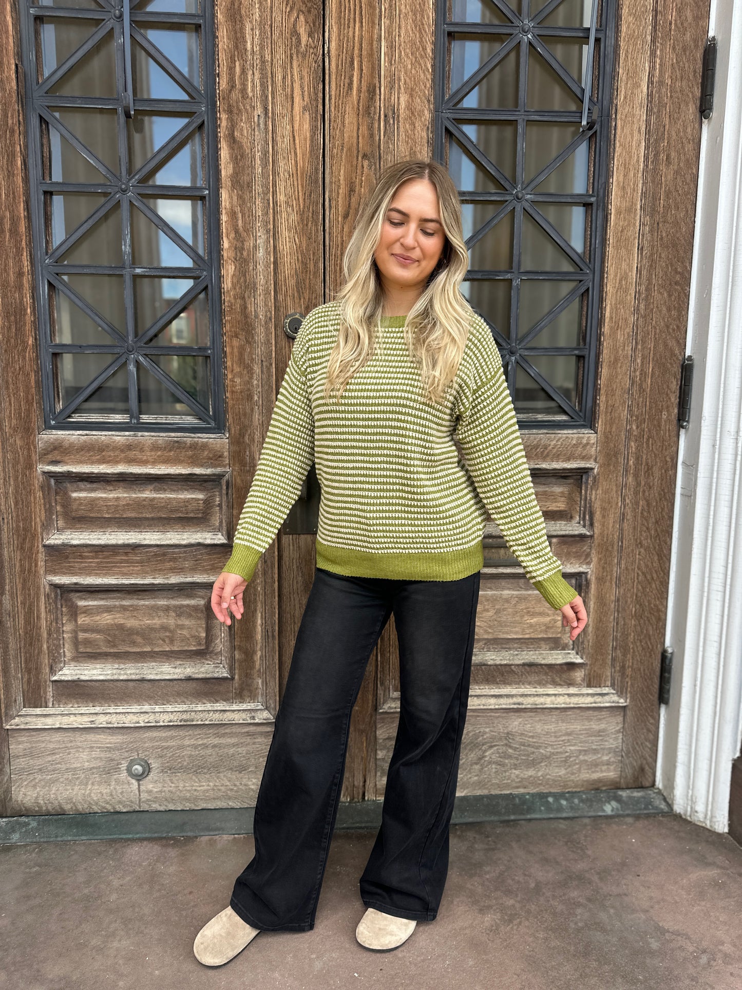 Raymond Striped Waffle Sweater