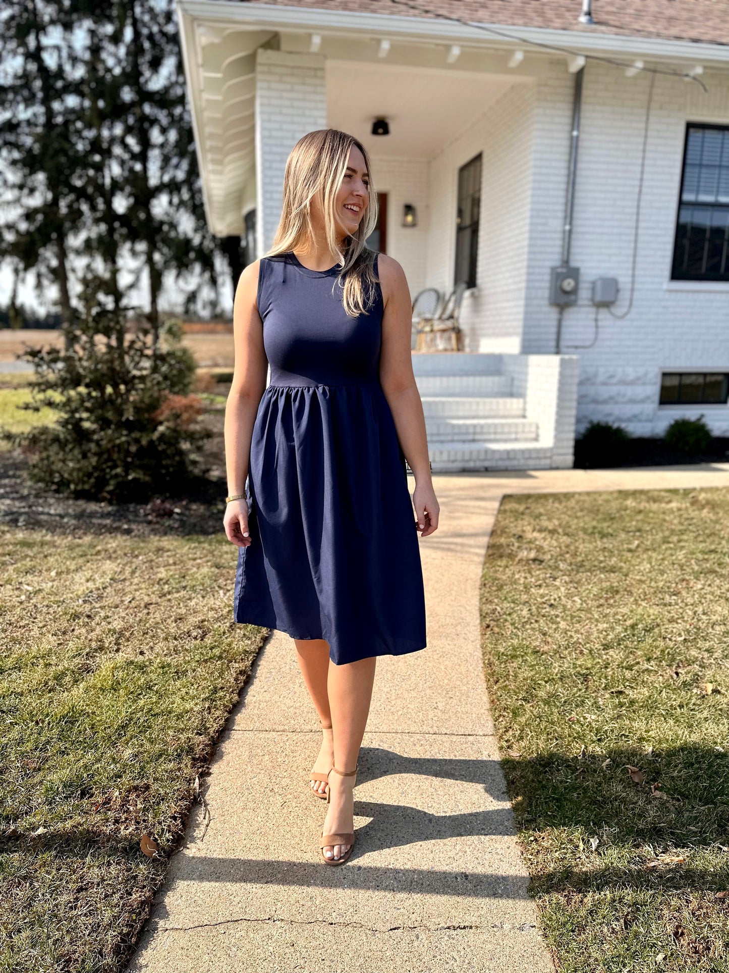 Ronneby Mixed Fabric Dress