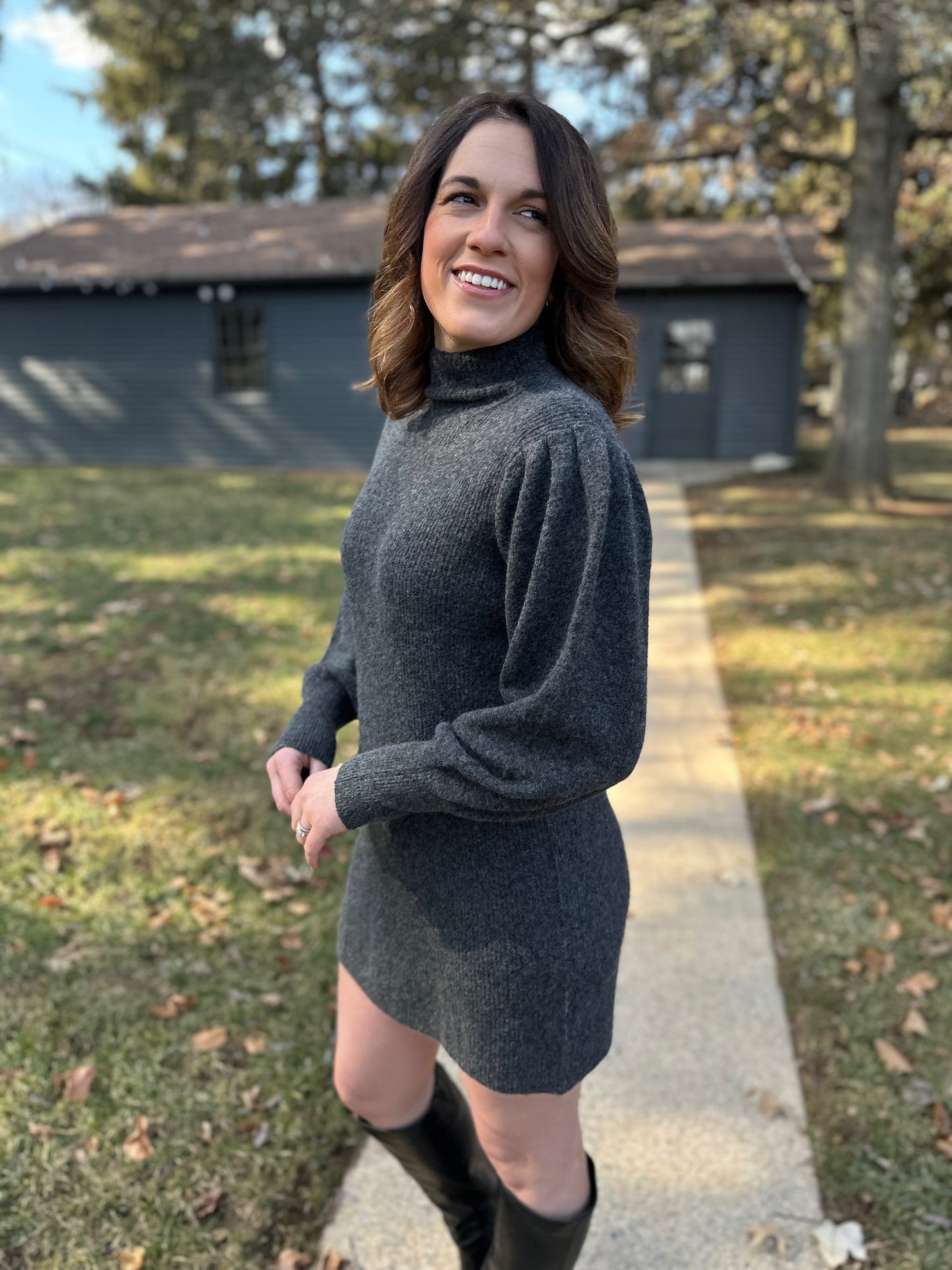 Regal Knit Charm Sweater Dress