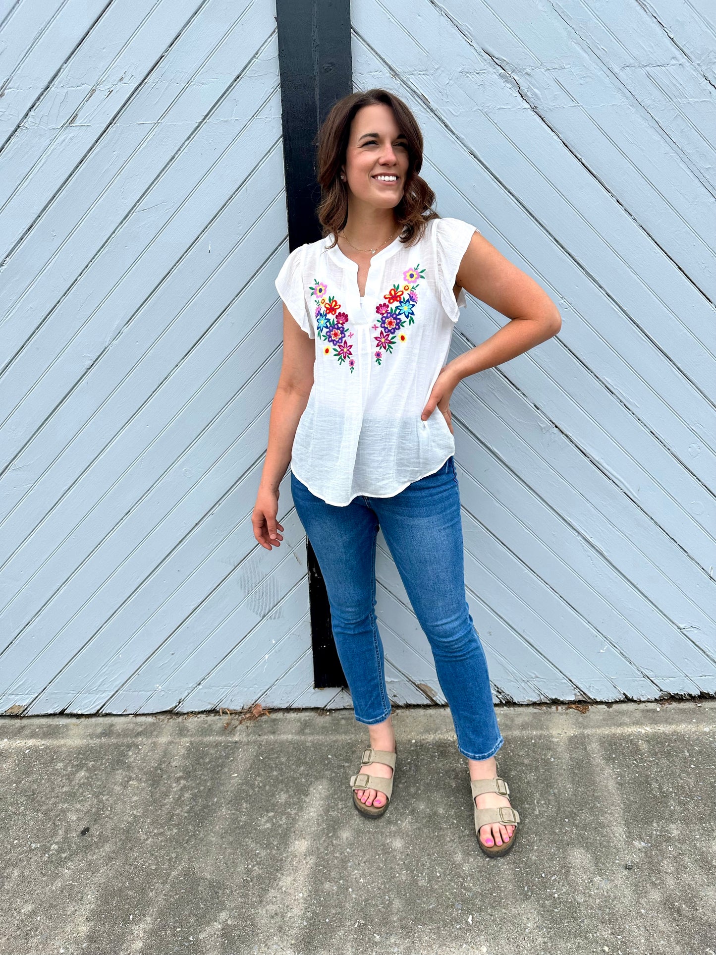 Pioche Floral Embroidery Top