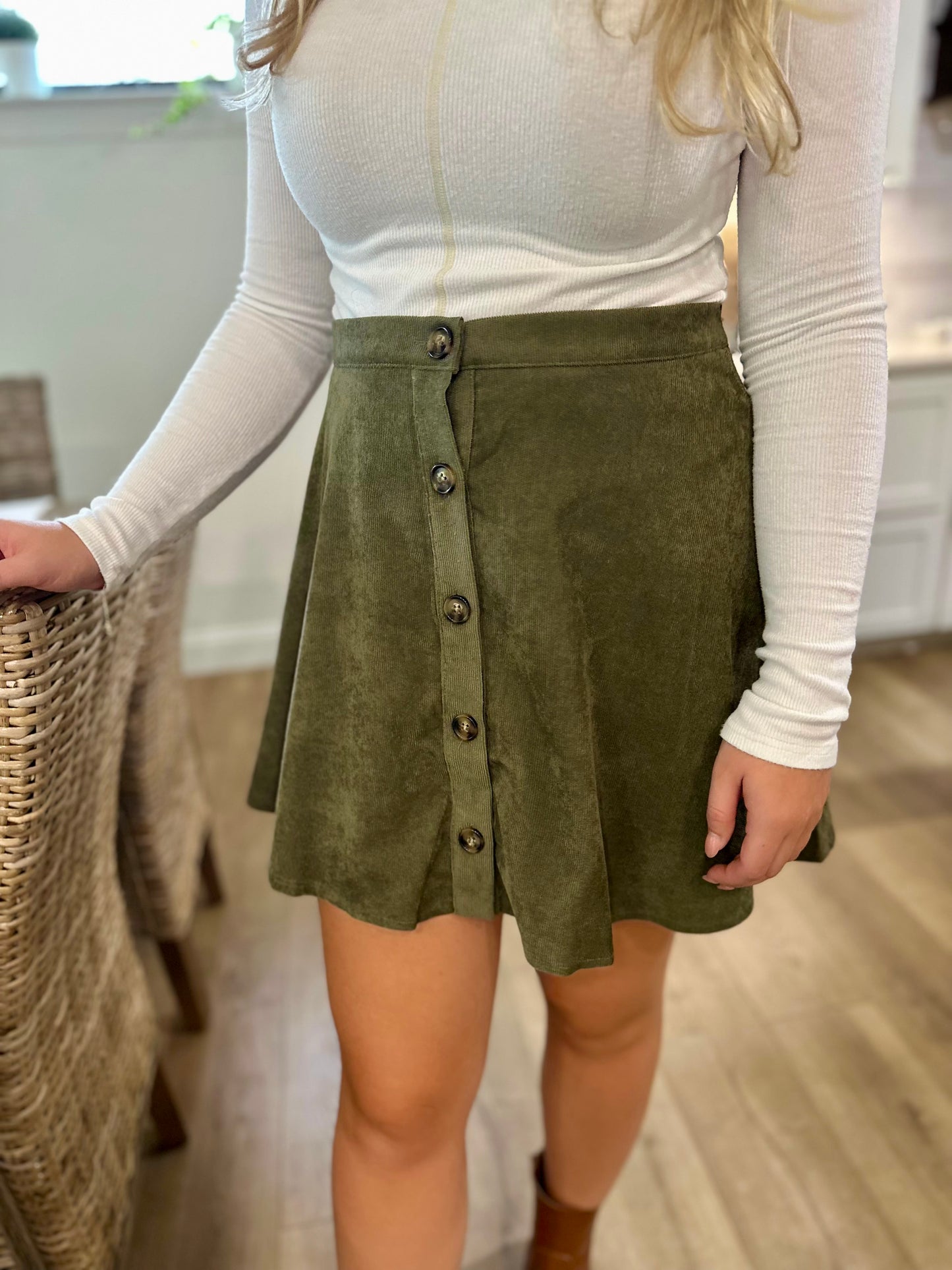 Roswell Corduroy Flare Skirt