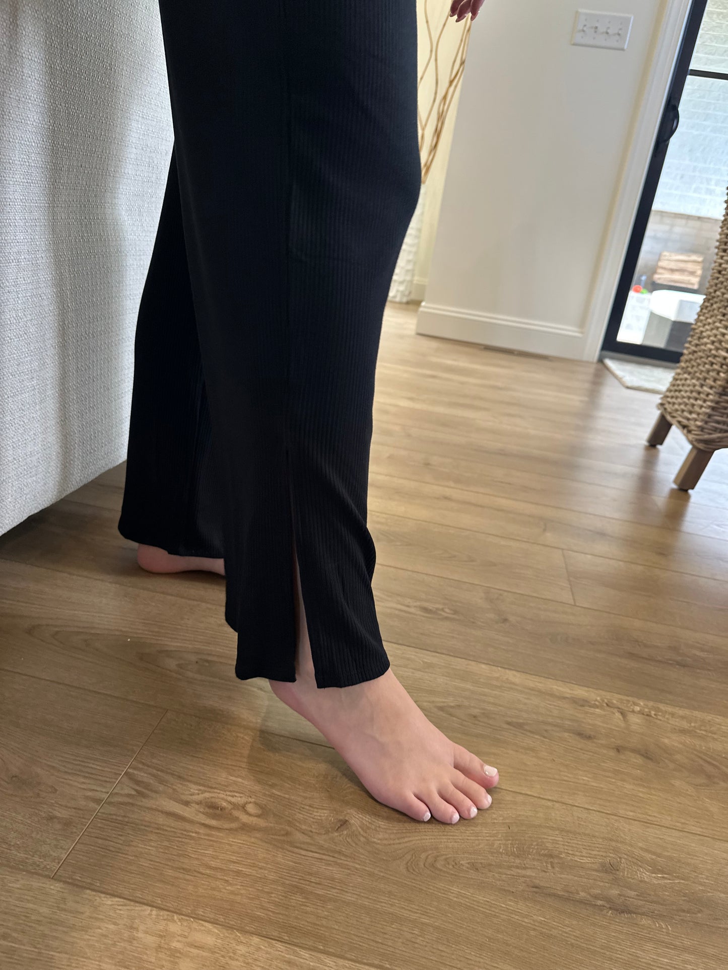 Menasha Ribbed Wide Leg Pants