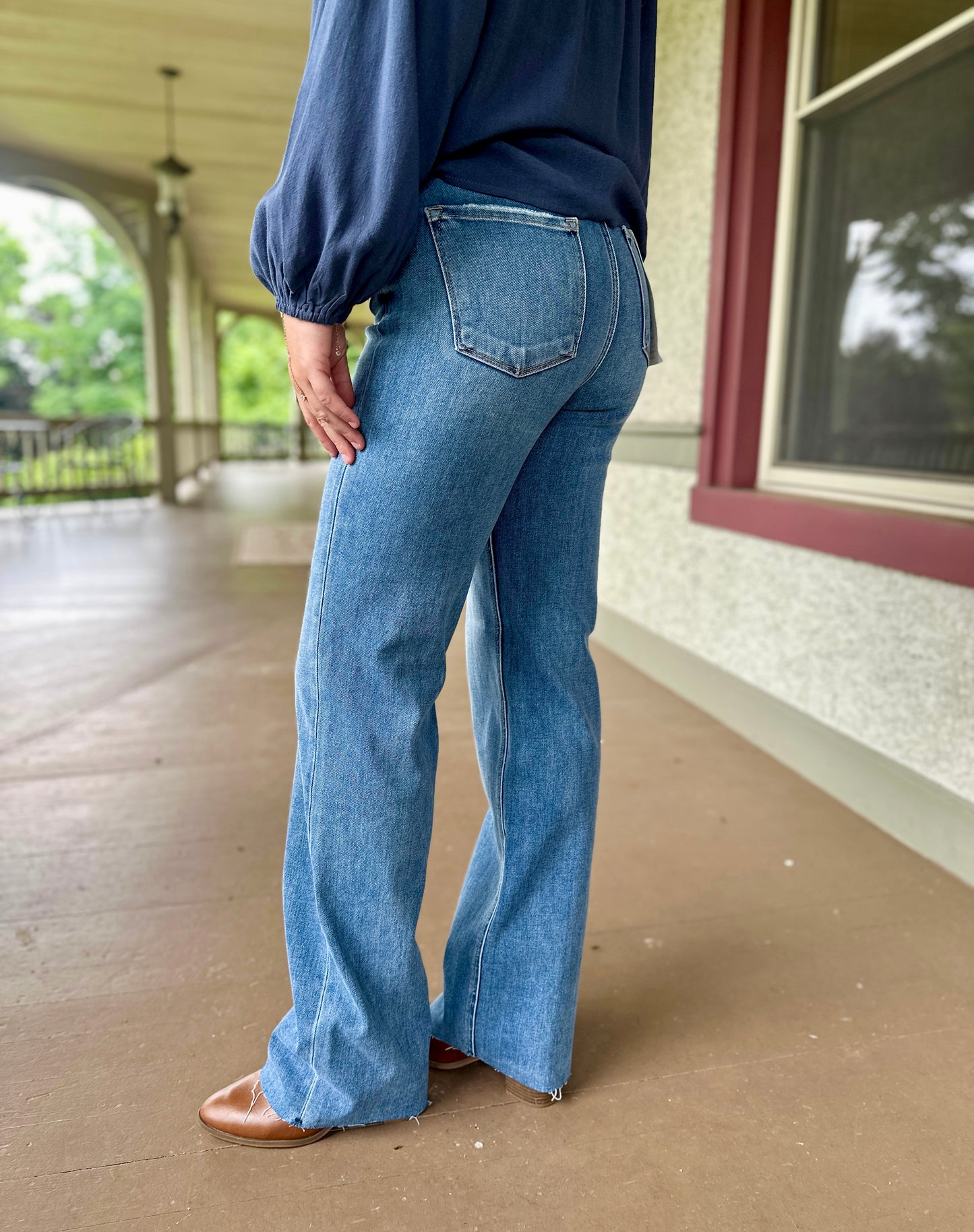 Risen Lupton Tummy Control 4 Way Stretch Mid Rise Straight Jeans