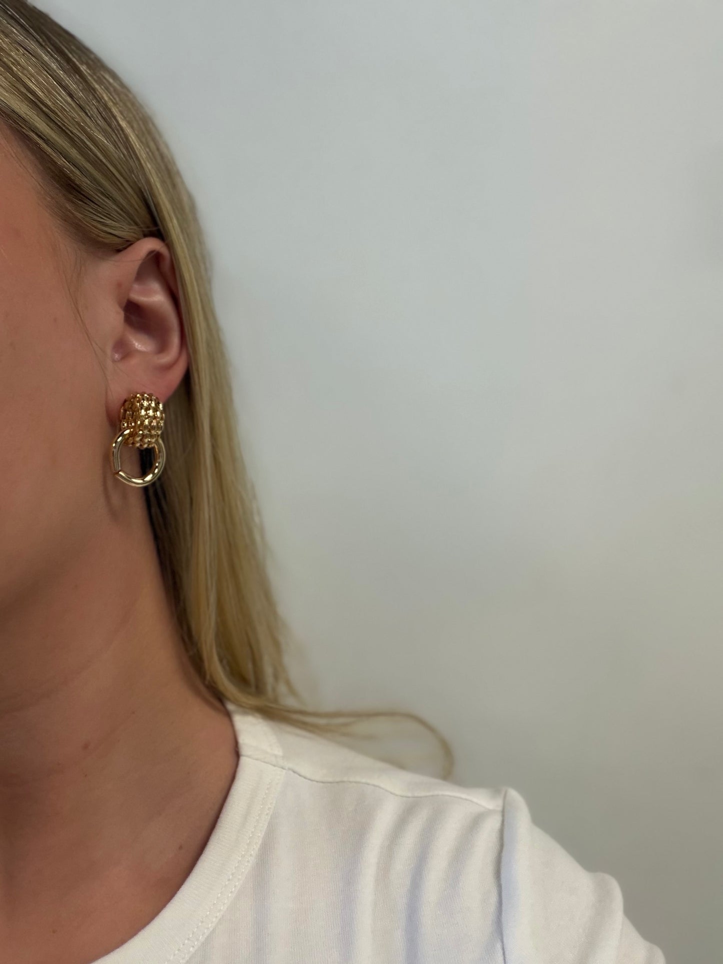 Textured Door Knocker Earrings