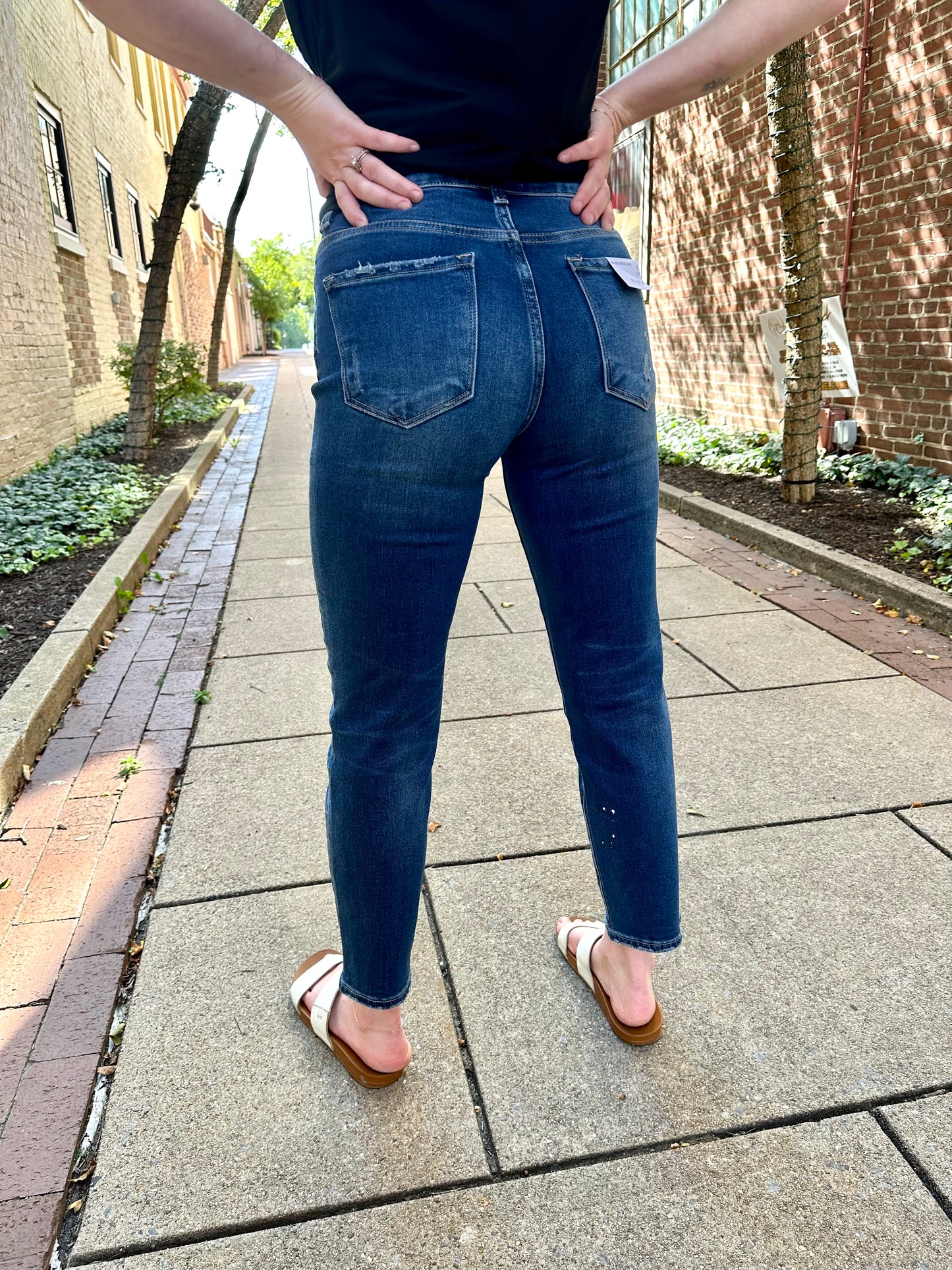 Risen Layne Mid-Rise Tapered Jeans