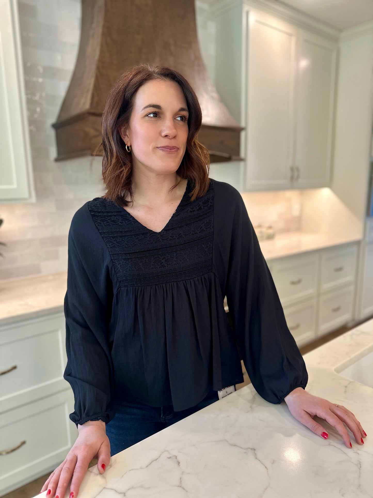 Frederick Lace Trim Blouse