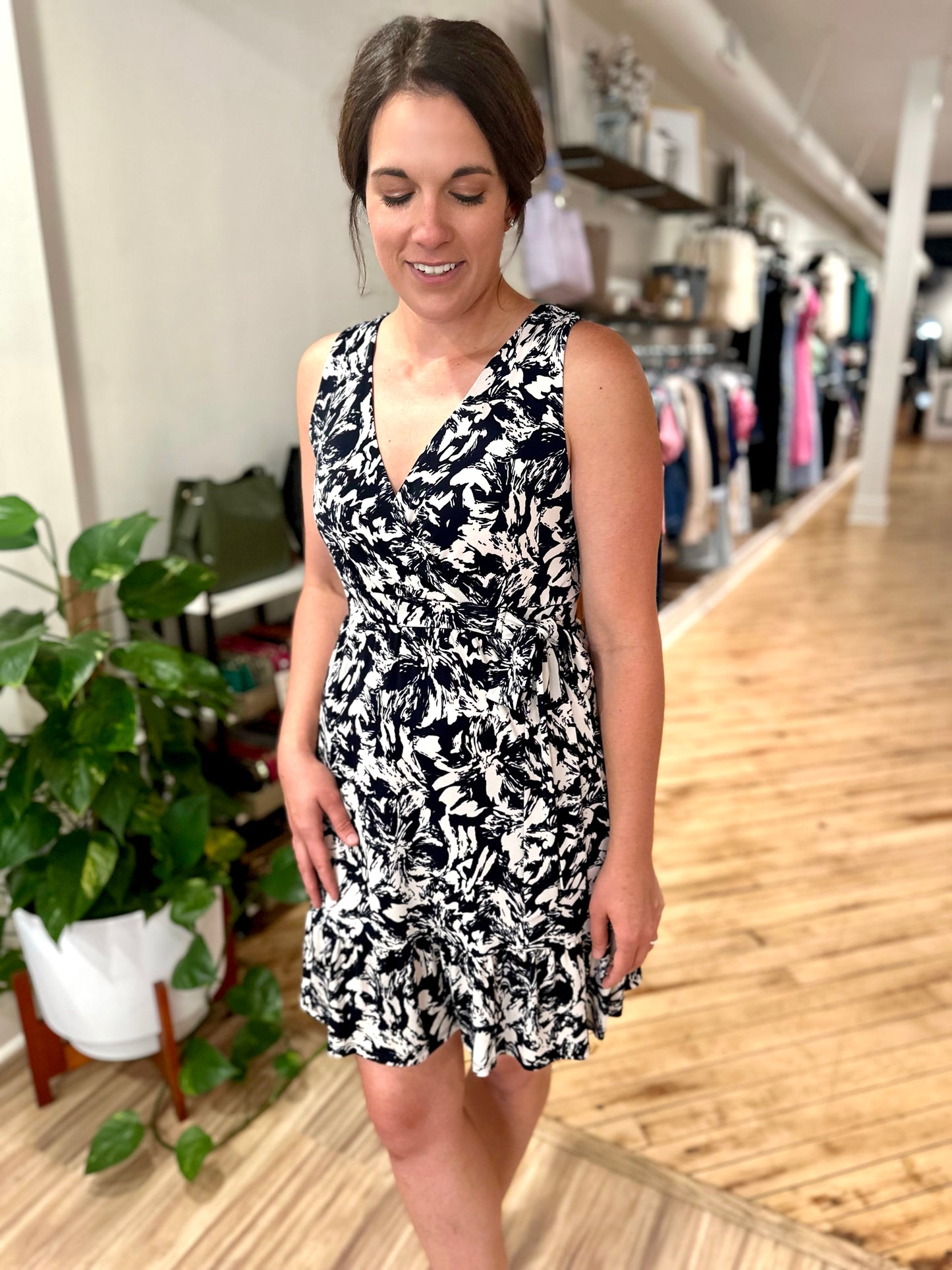 Wheatcroft Abstract Wrap Dress
