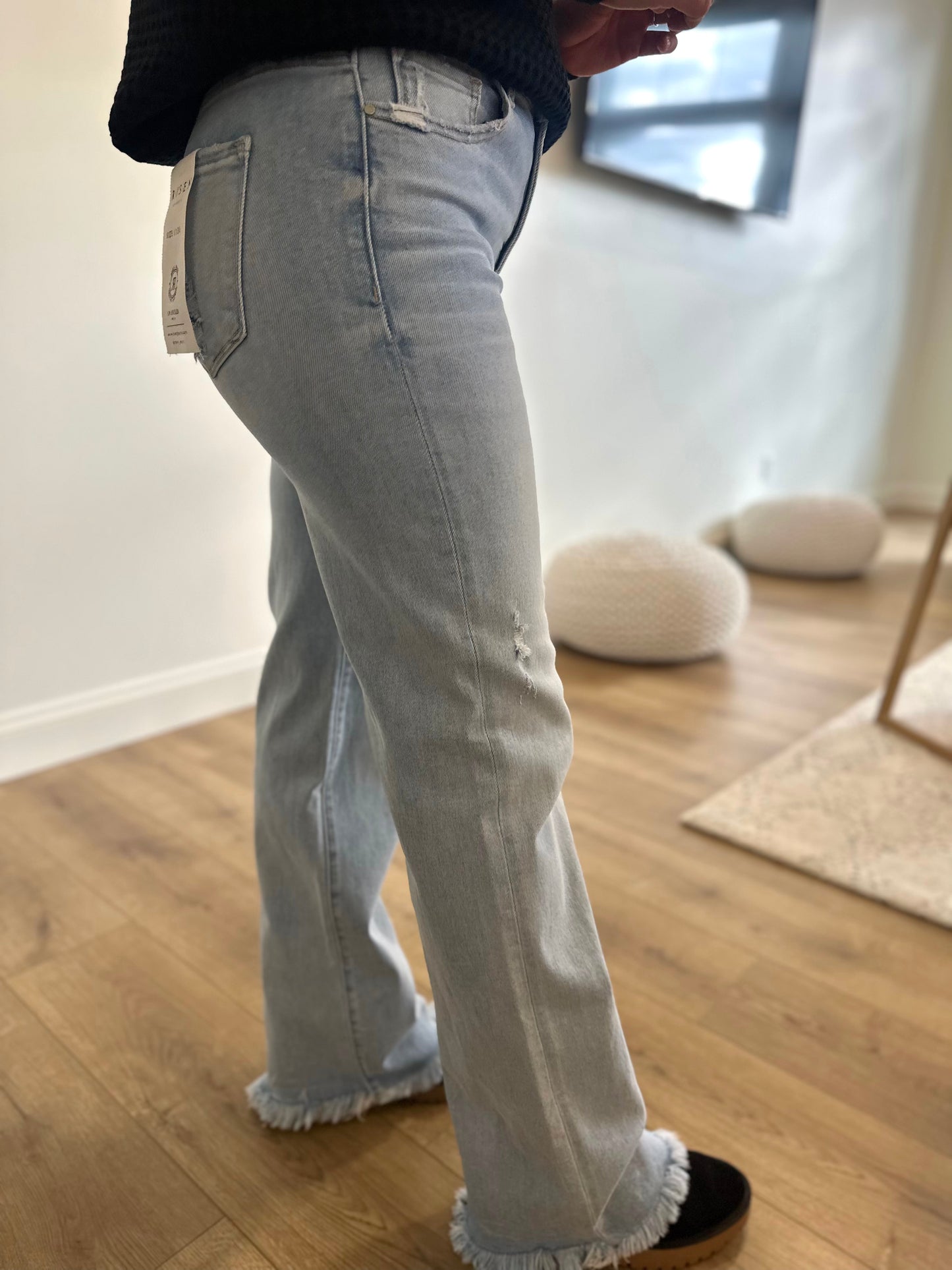 Risen Tilton Tummy Control High Rise Long Straight Jeans