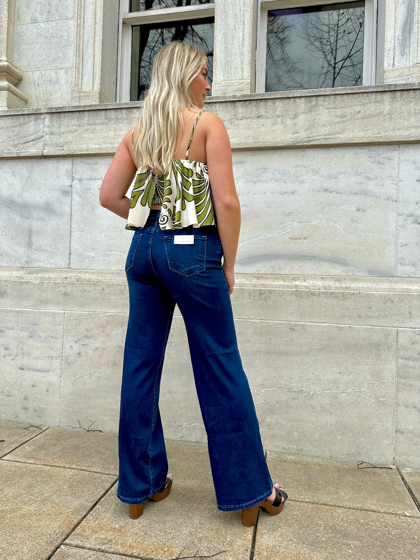 Galloway Mid Rise Wide Leg Jeans