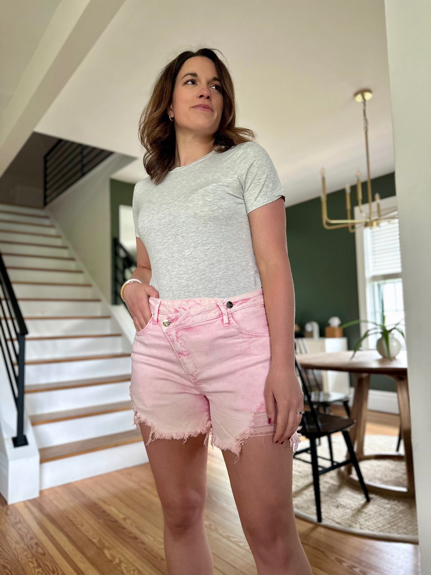 Risen High Rise Ombre Crossover Shorts