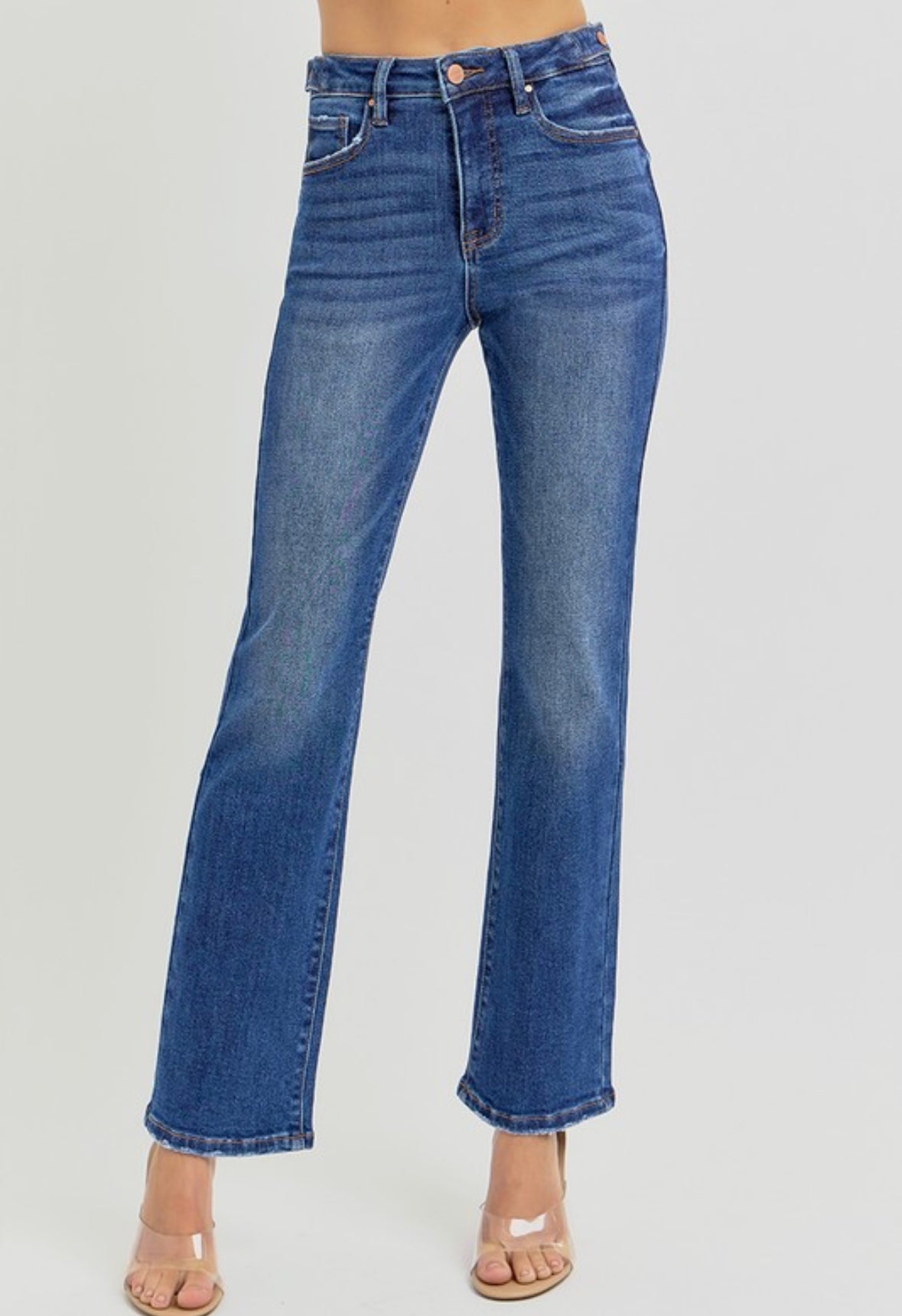 Kinbrae Risen High Rise Tummy Control Straight Ankle Jeans