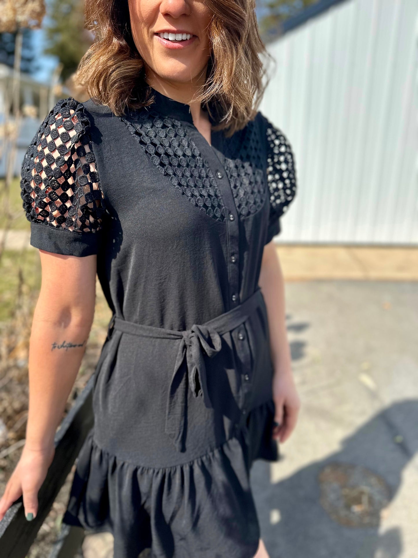Marietta Lace Sleeve Dress