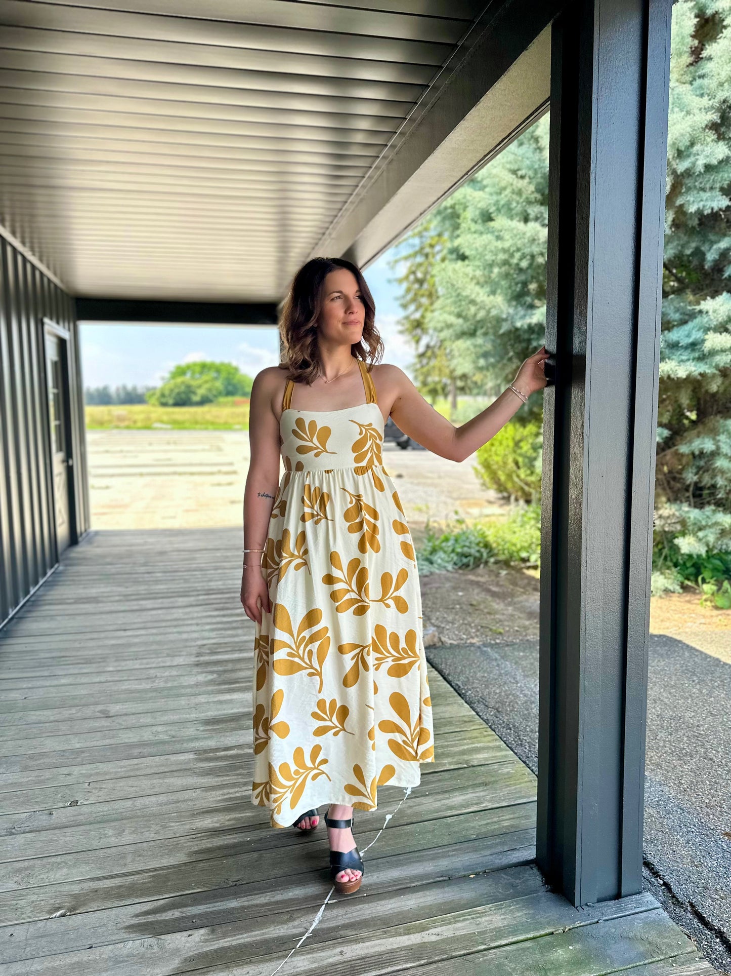 Lavalette Leaf Print Dress