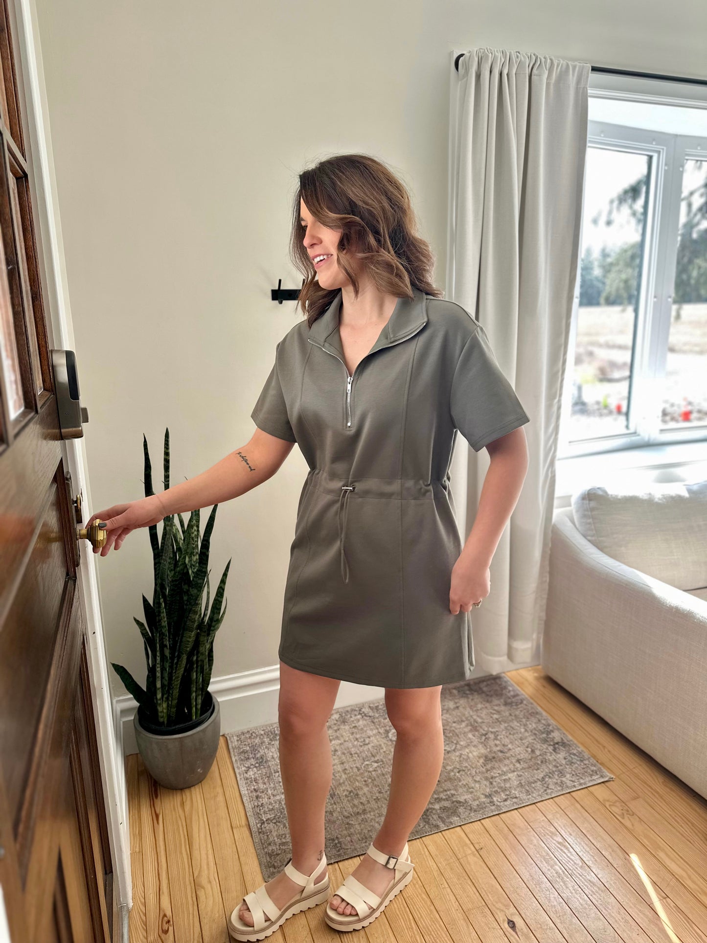 Essig Drawstring Knit Dress