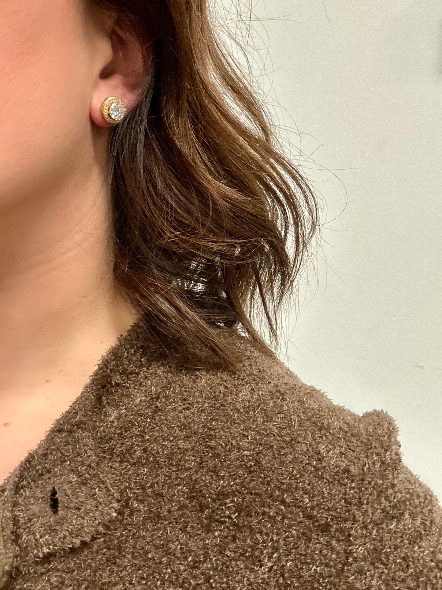 CZ Round Stud Earrings