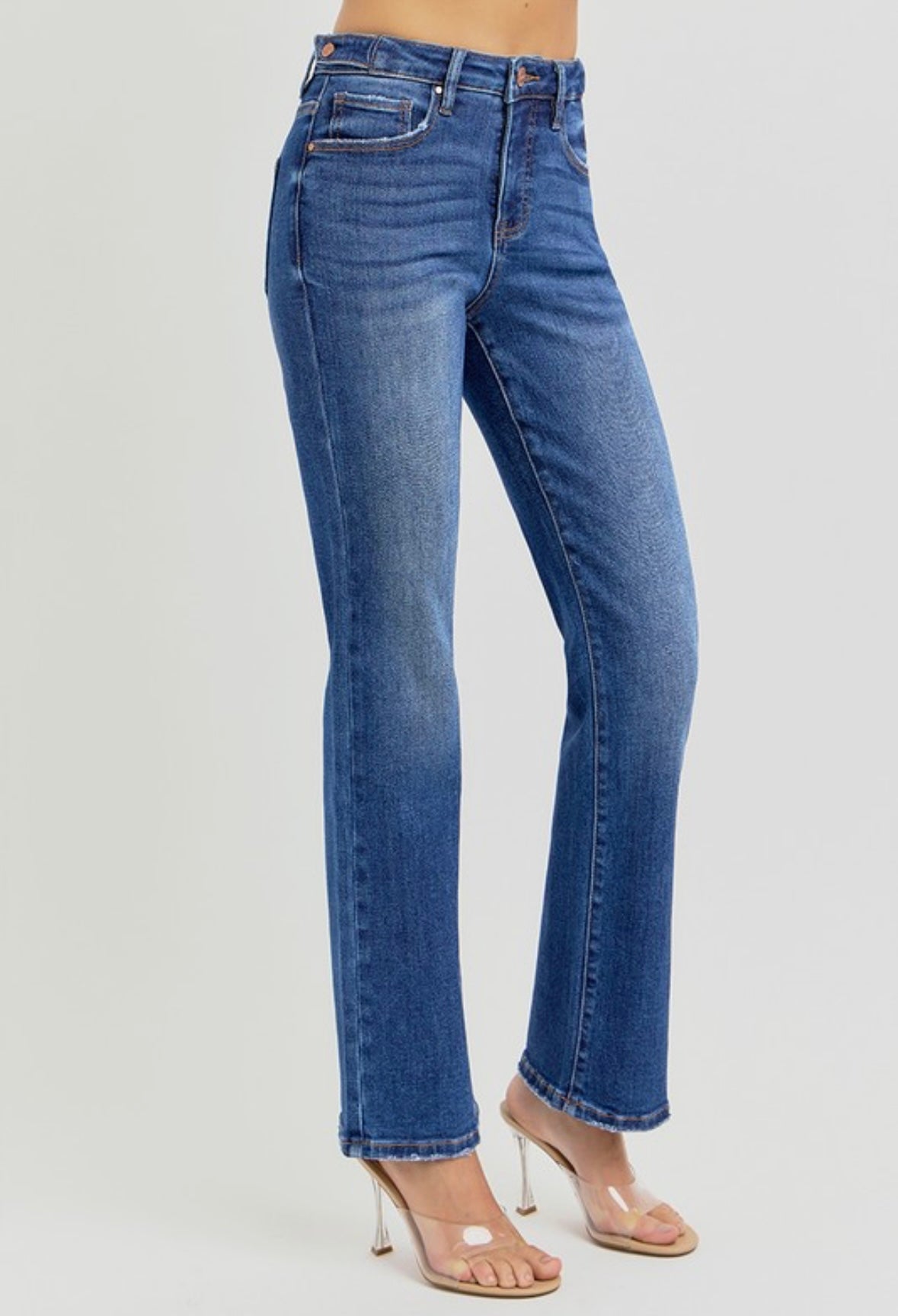 Kinbrae Risen High Rise Tummy Control Straight Ankle Jeans