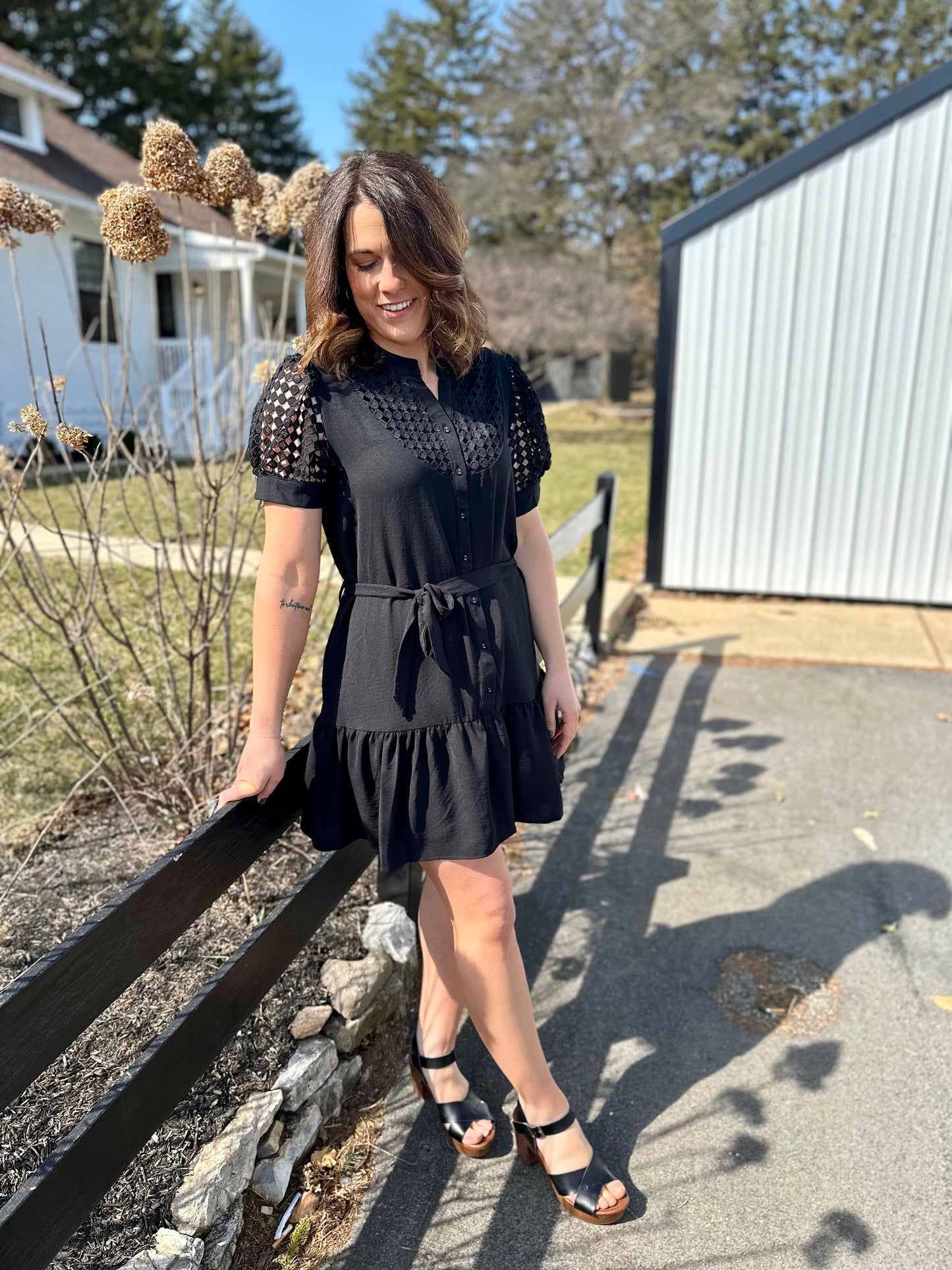 Marietta Lace Sleeve Dress