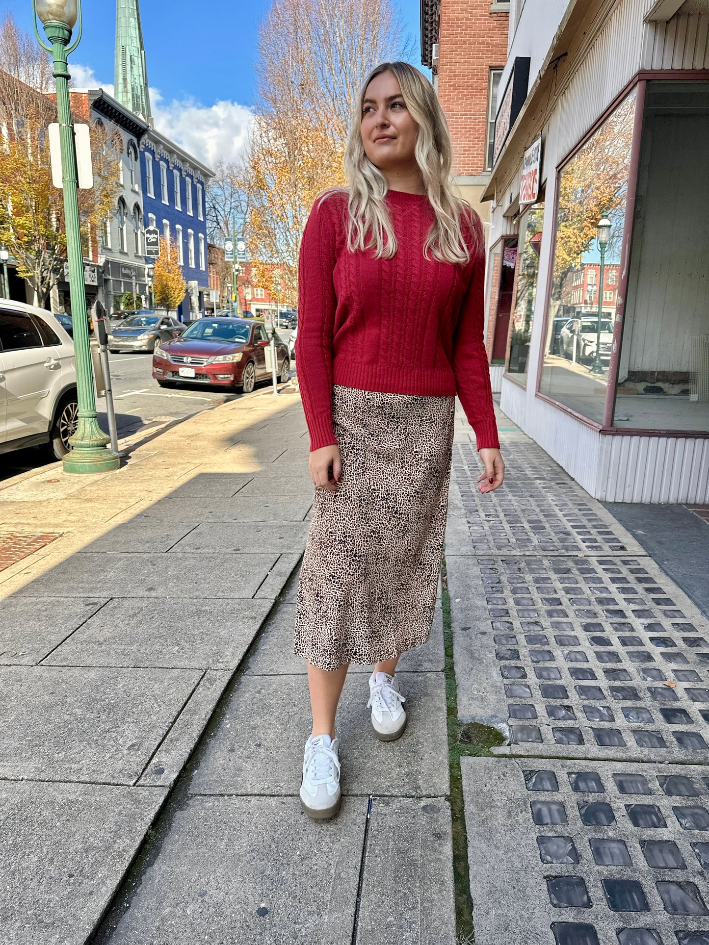 Electric City Print Midi Skirt
