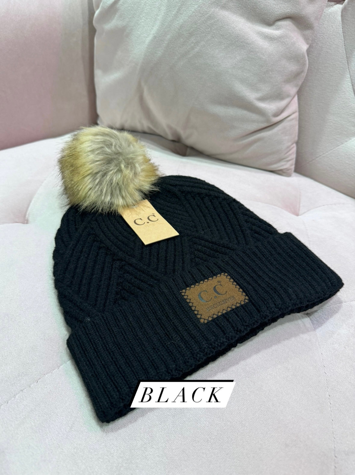 CC Criss Cross Suede Beanie