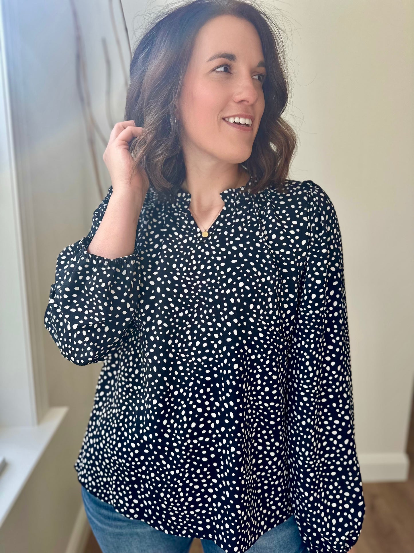 Elkhorn Polka Dot Blouse