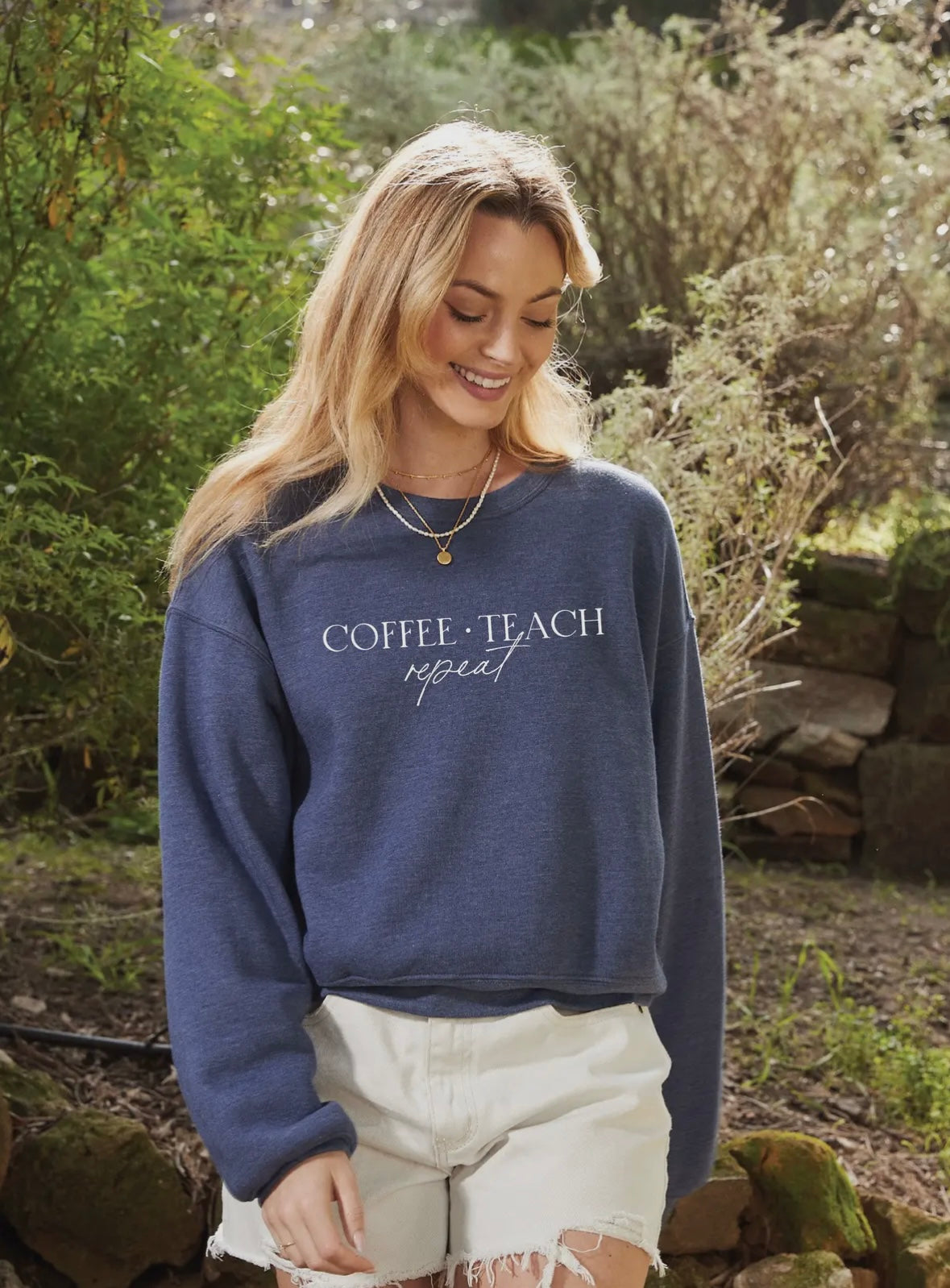 Coffee Teach Repeat Mid Graphic Sweatshirt