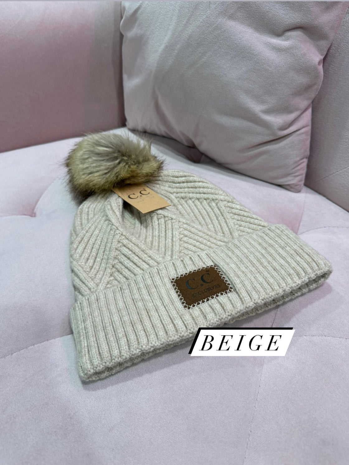 CC Criss Cross Suede Beanie