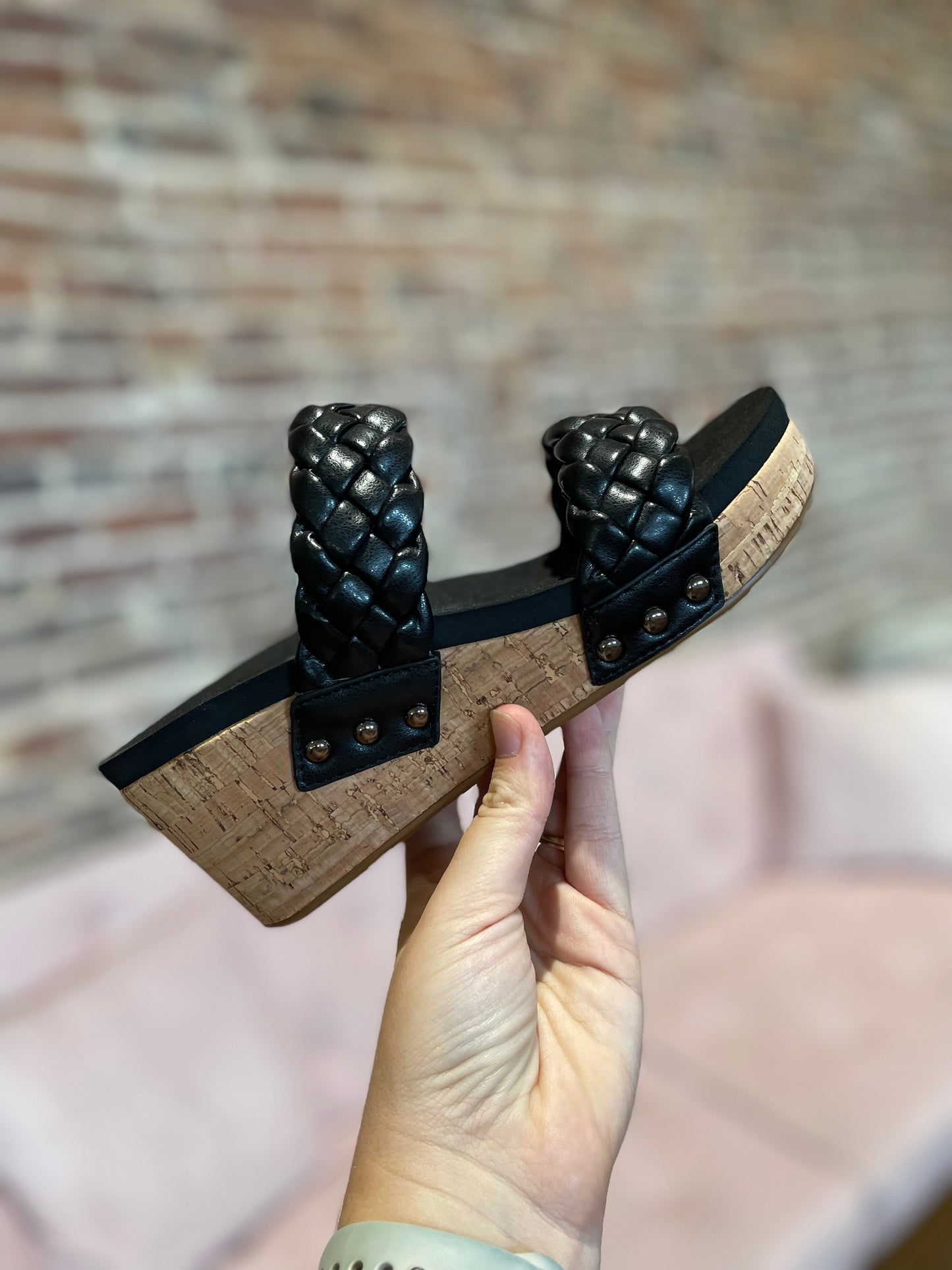 Corkys Delightful Braided Wedge