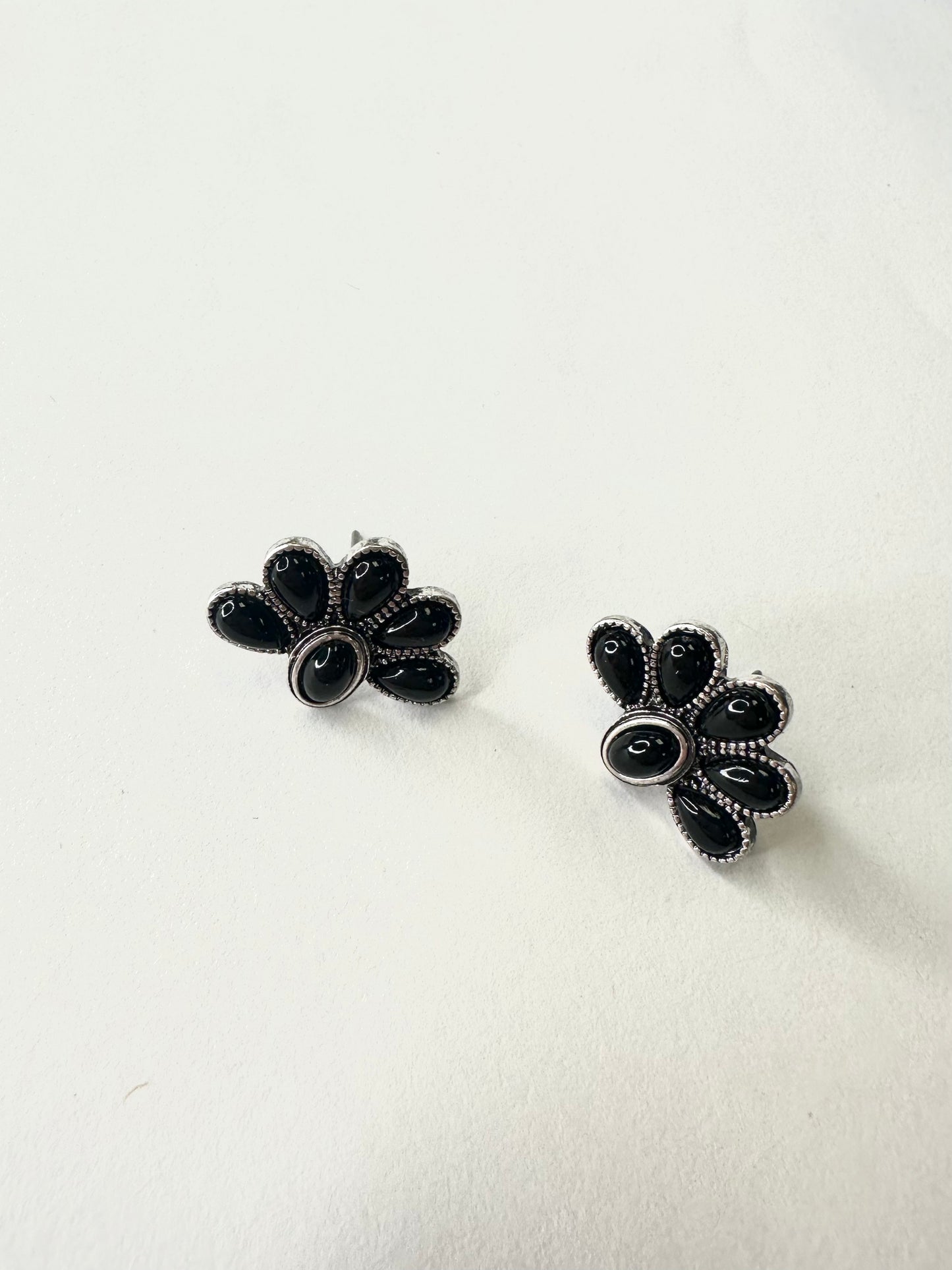 Teardrop & Oval Stone Stud Earrings