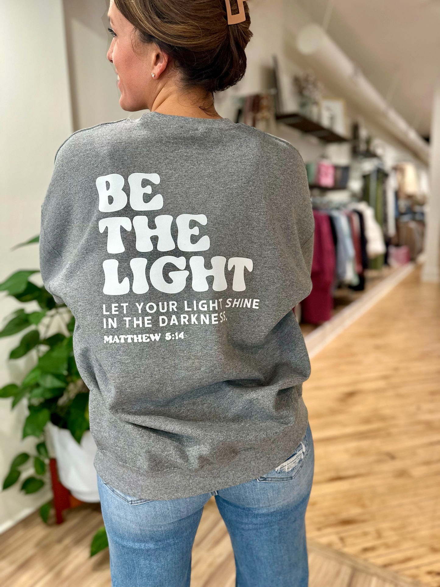 Black & Blush Be the Light Sweatshirt