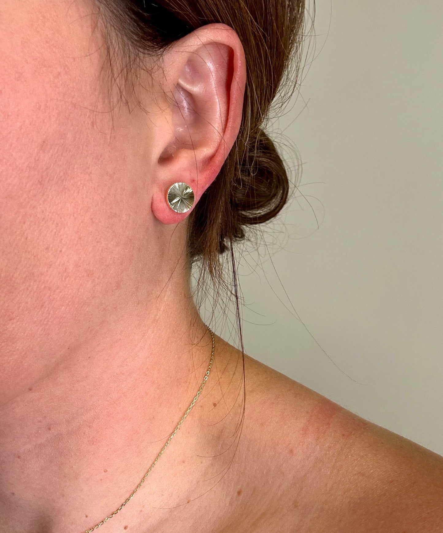 Textured Circle Stud Earrings