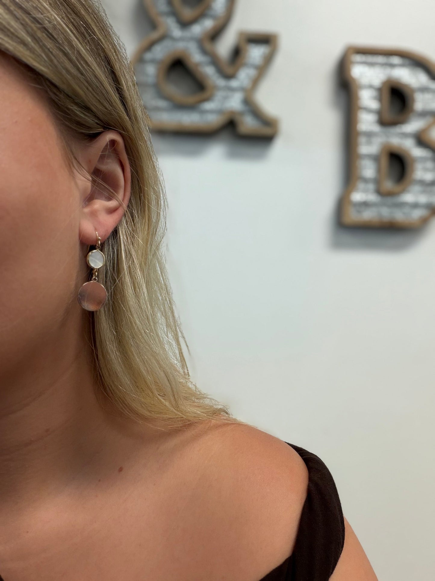 MOP Disk Earrings