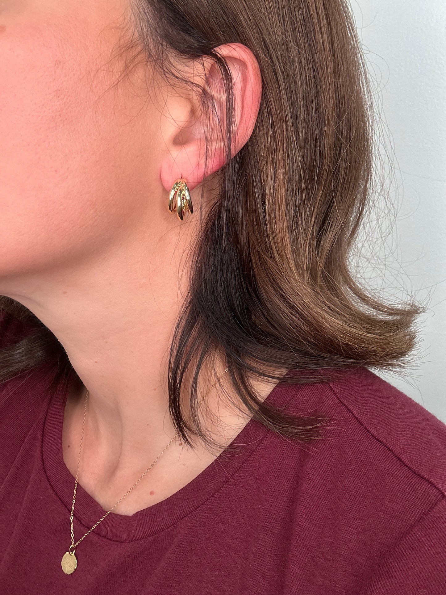 3 Layered Brass Hoops