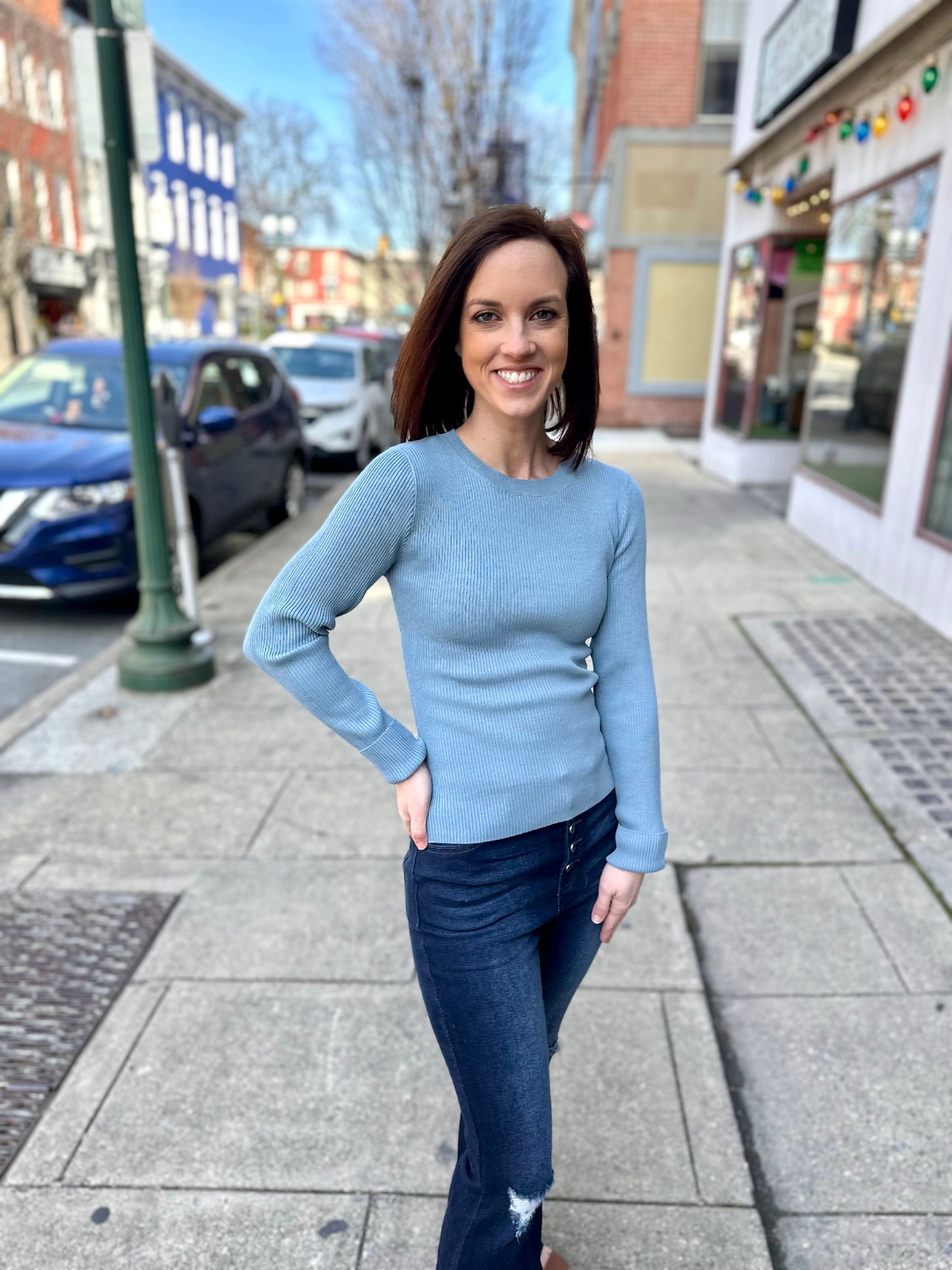 Millstone Rib Knit Pullover Sweater