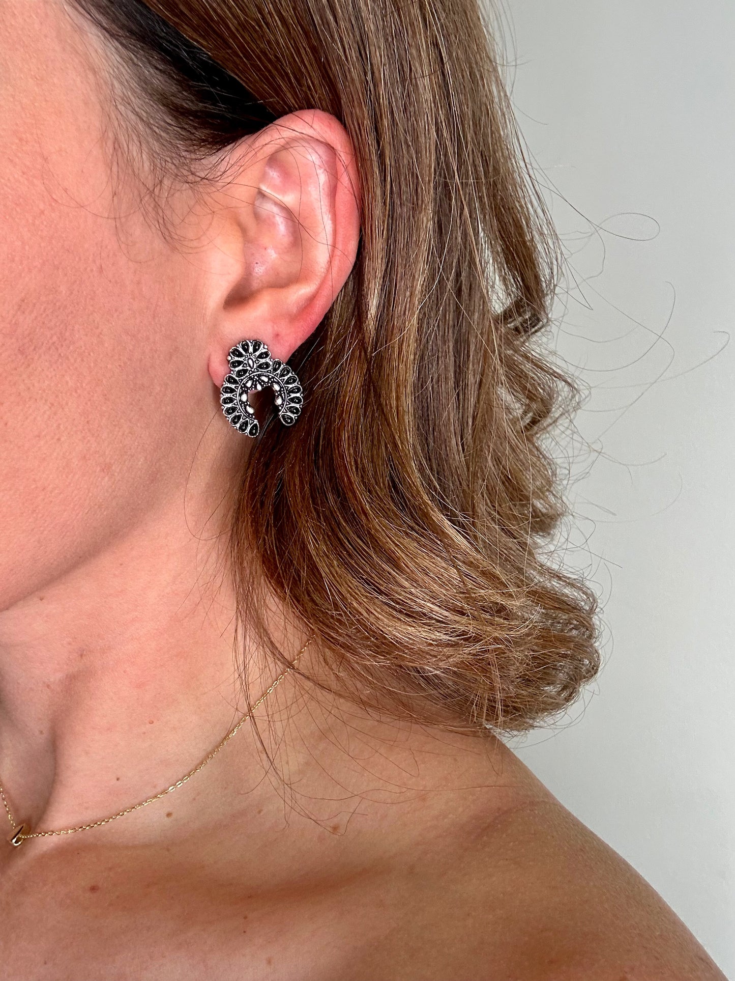 Squash Blossom Stone Earrings